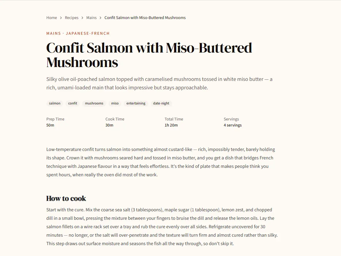 A recipe on Full Send Kitchen